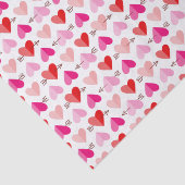 Niedliche Herzen u. Pfeile Rosa u. Rot des Seidenpapier (Ausschnitt)