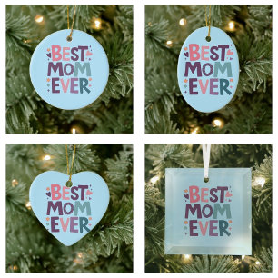 Niedliche Herzen und Blume Beste Mama je Keramik Ornament