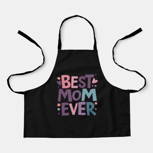 Niedliche Herzen und Blume Beste Mama je Schürze (Vorderseite)