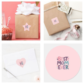 Niedliche Herzen und Blume Beste Mama je Stern-Aufkleber