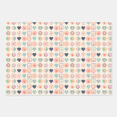 Niedliche Herzen und geometrische Formen Geschenkpapier Set (Vorderseite 2)