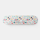Niedliche Herzen und Polka Dots Muster farbenfrohe Skateboard (Horizontal)