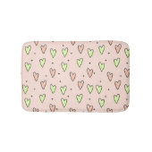 Niedliche Herzen und Sternenmuster auf Rosa Badematte (Vorderseite)