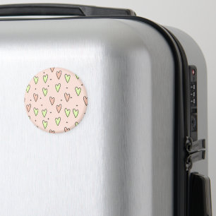 Niedliche Herzen und Sternenmuster auf Rosa Magnet