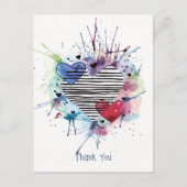 Niedliche Herzen und Waschbecken auf der Aquarellk Postkarte (Vorderseite)