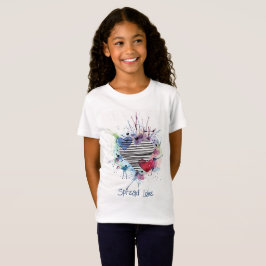 Niedliche Herzen und Waschen im T - Shirt Aquarell
