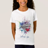 Niedliche Herzen und Waschen im T - Shirt Aquarell (Vorderseite)