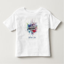 Niedliche Herzen und Waschen im T - Shirt Aquarell
