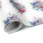 Niedliche Herzen und Waschen in Aquarellen Geschenkpapier (Rolleneckpunkt)