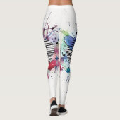 Niedliche Herzen und Waschen in Aquarellen Leggings (Rückseite)