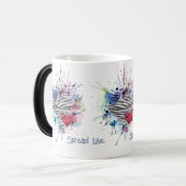 Niedliche Herzen und Waschen in Aquarellen Verwandlungstasse (Vorderseite Links)