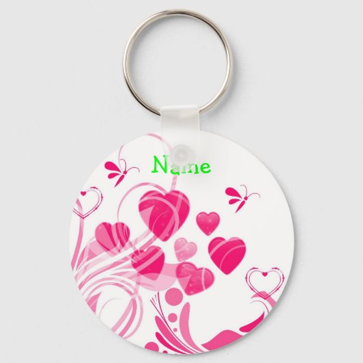 Niedliche Herzen und Wirbel Schlüsselvorlage für d Schlüsselanhänger (Vorderseite)