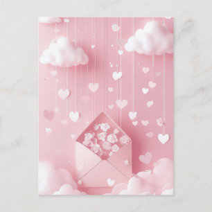 Niedliche Herzen und Wolken Valentinin Gruß Postkarte