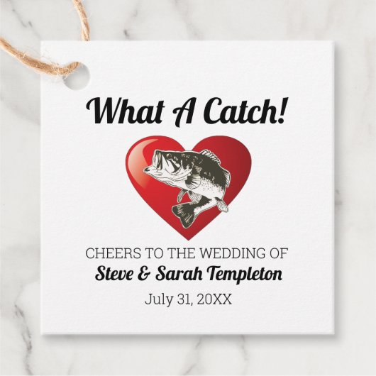 Niedliche Herzenfische Hochzeit Was für ein Haufen Geschenkanhänger (Vorderseite)