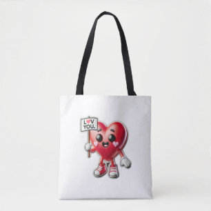 Niedliche Herzfigur mit Liebe Tasche