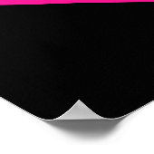 Niedliche Herzform in Schwarz und Tief Rosa Poster (Ecke)