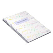 Niedliche Herzkinder Name Lila Notebook Notizblock (Rechte Seite)