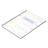 Niedliche Herzkinder Name Lila Notebook Notizblock (Linke Seite)