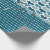 Niedliche Herzklappen und Bow Geschenkpapier (Ecke)