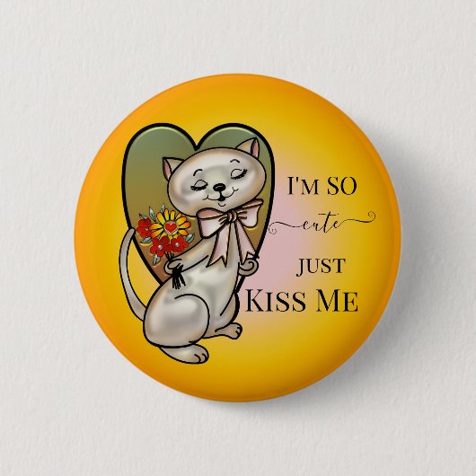 Niedliche Herzklopftaste Button (Vorderseite)