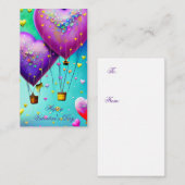 Niedliche Herzluftballons Mitteilungskarte (Vorne/Hinten)