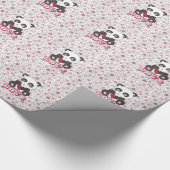 Niedliche Herzpanda Geschenkpapier (Ecke)