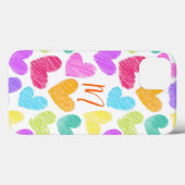 Niedliche Herzpastel Valentine Liebe Monogramm Case-Mate iPhone Hülle (Rückseite (Horizontal))