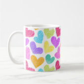 Niedliche Herzpastel Valentine Liebe Monogramm Kaffeetasse (Links)