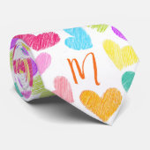 Niedliche Herzpastel Valentine Liebe Monogramm Krawatte (Gerollt)
