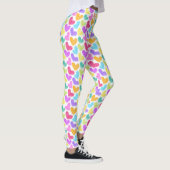 Niedliche Herzpastel Valentine Liebe Monogramm Leggings (Rechts)