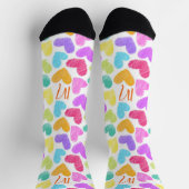 Niedliche Herzpastel Valentine Liebe Monogramm Socken (Oben)