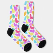Niedliche Herzpastel Valentine Liebe Monogramm Socken (Rechts)