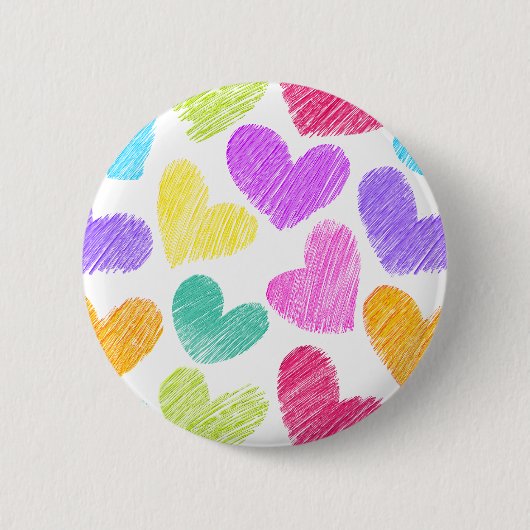 Niedliche Herzpastel Valentine Liebe Muster Button (Vorderseite)