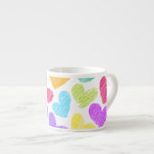 Niedliche Herzpastel Valentine Liebe Muster Espressotasse (Vorderseite Rechts)