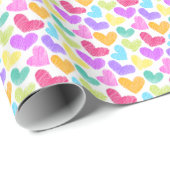 Niedliche Herzpastel Valentine Liebe Muster Geschenkpapier (Rolleneckpunkt)