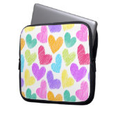 Niedliche Herzpastel Valentine Liebe Muster Laptopschutzhülle (Vorderseite Links)