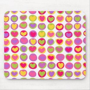 Niedliche Herzpastel Valentine Liebe Muster Mousepad