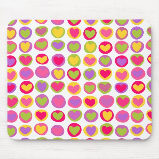 Niedliche Herzpastel Valentine Liebe Muster Mousepad (Vorne)