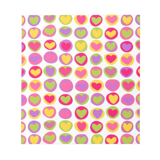 Niedliche Herzpastel Valentine Liebe Muster Notizblock (Vorderseite)