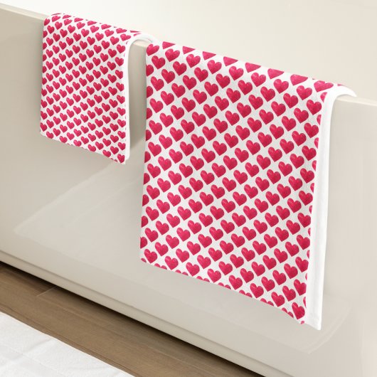 Niedliche Herzrhythmusstörungen Wasserfarben Einfa Badhandtuch Set