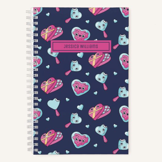 Niedliche Herzschokolade Kekse Muster Sweet Desser Notizblock (Vorderseite)