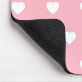 Niedliche HerzValentine Liebe Rosa und Weiße Herze Mousepad (Ecke)