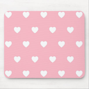 Niedliche HerzValentine Liebe Rosa und Weiße Herze Mousepad
