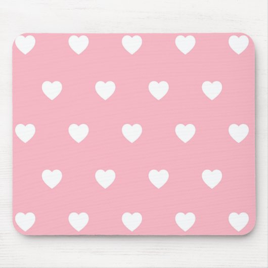 Niedliche HerzValentine Liebe Rosa und Weiße Herze Mousepad (Vorne)