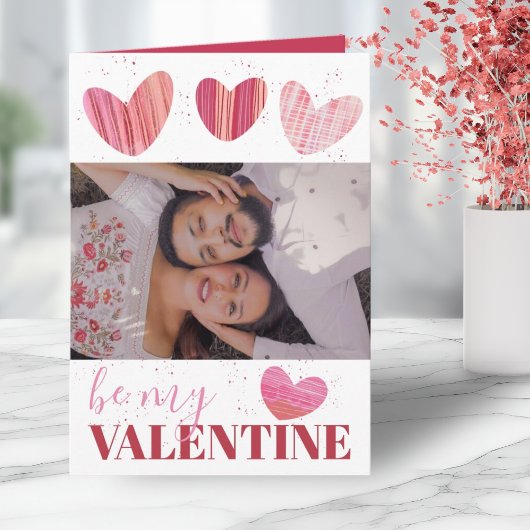 Niedliche HerzValentine Rosa und Rot Karte