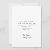 Niedliche Herzverbindung Babydusche danke Karte (Rückseite)