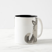 Niedliche HeulenCartoon-Wolf-Tasse Zweifarbige Tasse (VorderseiteRechts)