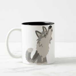 Niedliche HeulenCartoon-Wolf-Tasse Zweifarbige Tasse