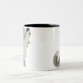 Niedliche HeulenCartoon-Wolf-Tasse Zweifarbige Tasse (Mittel)
