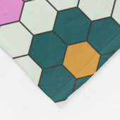 Niedliche Hexagon-Formen Fliesenmuster Retro Aquam Fleecedecke (Ecke)